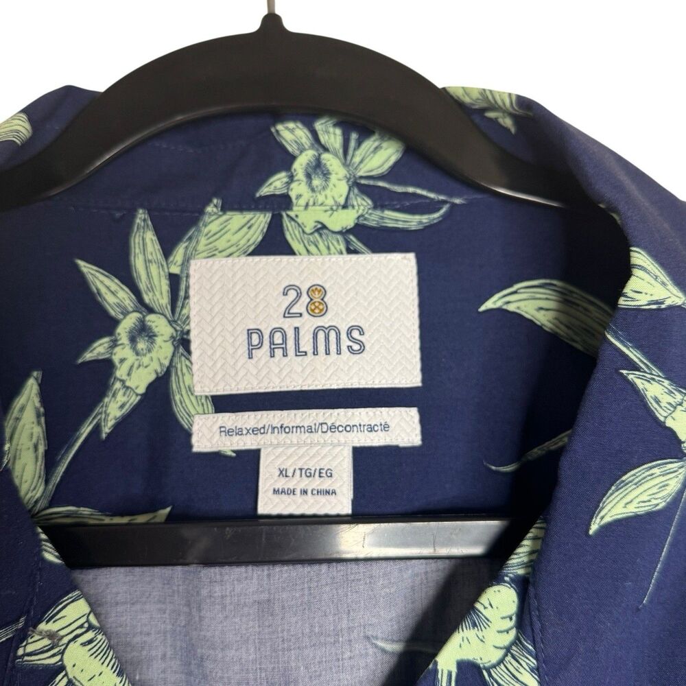 28 Palms Hawaiian Shirt Mens XL Floral Palm Tree Tropical Short Sleeve Flowy - Picture 3 of 6